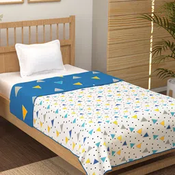 Story@home Unisex White 150 GSM Geometric Print AC Single Bed Dohar-image-37