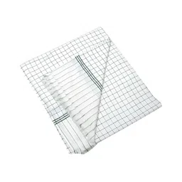 COZYEXPORTS White & Green Checked AC Room 300 GSM Single Bed Dohar-image-93