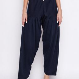 Clora Creation Women Navy Blue Solid Wool Loose-Fit Salwar-36