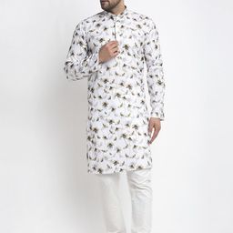 Kaifoo Men Multicoloured Printed Kurta with Churidar-93
