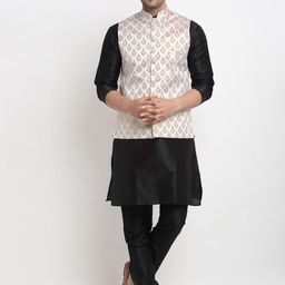 Kaifoo Men Multicoloured Kurta with Churidar & Nehru Jacket-30