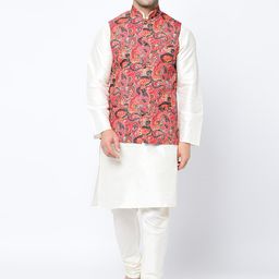 Kaifoo Men White Kurta with Churidar-92