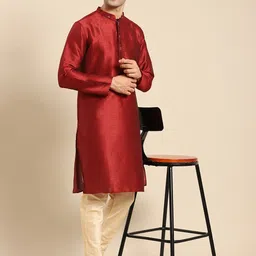 Amodh by Kisah Men Maroon Kurta with Churidar-image-67