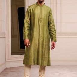 Tasva Men Green Kurta with Churidar-31