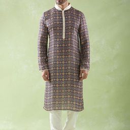 Arihant Rai Sinha Men Embroidered Regular Kurta with Churidar-image-99