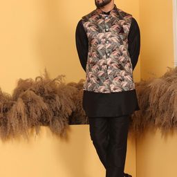 Armaan Ethnic Long Sleeves Mandarin Collar Kurta With Churidar & Nehru jacket-image-30