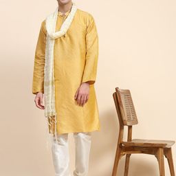 Enciger Men Ethnic Motifs Regular Kurta with Churidar-picture-9
