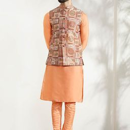 KISAH Straight Kurta With Churidar & Jacket-picture-51