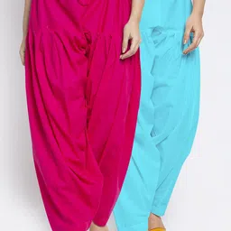 GRACIT Women Pink & Blue Pack of 2 Solid Cotton Salwar-image-61