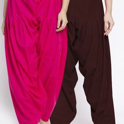 GRACIT Women Pack Of 2 Solid Cotton Salwars-image-54