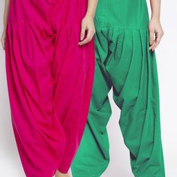 GRACIT Women Pack Of 2 Solid Cotton Salwars-image-60
