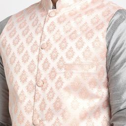 Kaifoo Men Multicoloured Kurta with Churidar & Nehru Jacket image 3