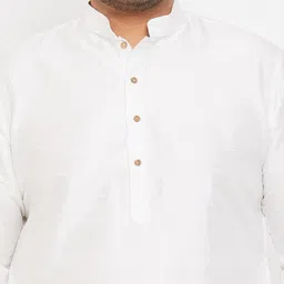 VASTRAMAY Men Plus Size White Kurta with Pyjama image 4