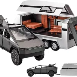 1:32 Scale Die-Cast Tesla Cyber Truck with Pick-Up Trailer with 6 doors-18
