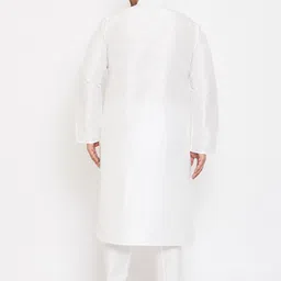 VASTRAMAY Men Plus Size White Kurta with Pyjama image 5