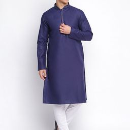 Sanwara Men Blue Regular Kurta with Churidar-image-16