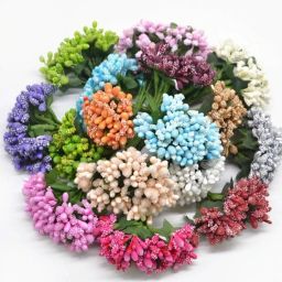 Pollen Flowers for Tiara, Jewellery Making Pollen Flower (6 Bunch) Multicolor Hibiscus Artificial Flower-18