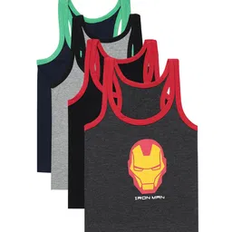 Bodycare Boys Pack Of 4 Avengers Print Assorted Cotton Innerwear Basic Vests-image-15