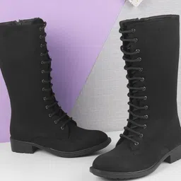Mochi Women's Black Regular Boots-image-31