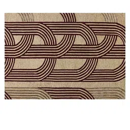 saraswatii global Brown Geometric Printed Hand Tufted Rectangular Carpet image 2