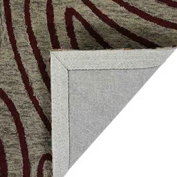 saraswatii global Khaki-Coloured Abstract Hand-Tufted Rectangular Carpet image 3