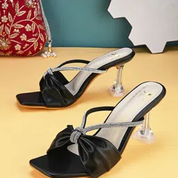 XE Looks Embellished Open Toe Block Heel-0