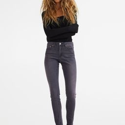 H&M Women Charcoal Grey Light Fade Skinny Regular Jeans-image-58