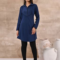 Lakshita Wool Woven Design Shirt Collar Kurti-image-103