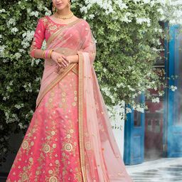 SAPTRANGI Embroidered Thread Work Ready to Wear Lehenga & Blouse With Dupatta-image-77