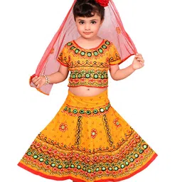 ahhaaaa Girls Embroidered Ready to Wear Lehenga & Blouse With Dupatta Set-image-61