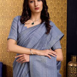 DOI MOI Embellished Beads and Stones Tussar Saree-image-59