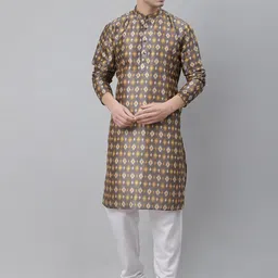 NEUDIS Men Ethnic Motifs Printed Kurta with Churidar-image-83
