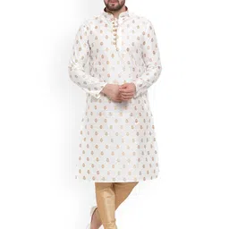 Sydney Heights Mandarin Collar Zari Ornamentation Regular Kurta with Churidar-picture-48