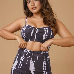 WomanLikeU Printed Sleeveless Top & Shorts Swim set-image-81