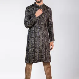 KISAH Bandhani Printed Straight Kurta With Churidar-image-22