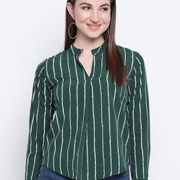 Mayra Striped Mandarin Collar Top-image-6