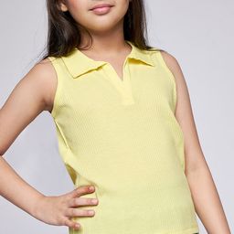 AND Yellow Peter Pan Collar Top-17