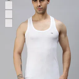 Lux Cozi Men Pack Of 4 Solid Pure Cotton Basic Innerwear Vest-image-4