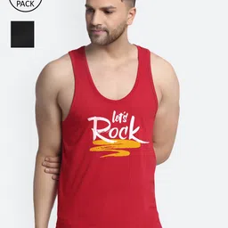 Friskers Men Pack Of 2 Printed 175 - 180 GSM Pure Cotton Innerwear Vest-image-80