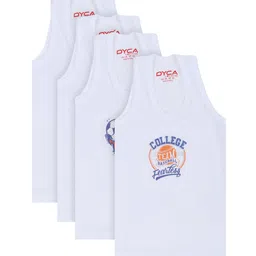 DYCA Boys Pack Of 4 Assorted White Printed Vests-image-21