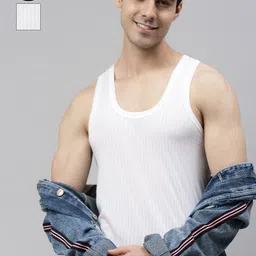 Lux Cozi Pack of 2 Pure Cotton Round Neck Half-Sleeve Innerwear Vests-image-24