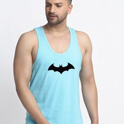 Friskers Men Turquoise Blue Printed Batman Innerwear Vests-image-12