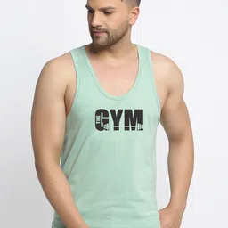 Friskers Men Sea Green & Black Printed Cotton Innerwear Vests-picture-17
