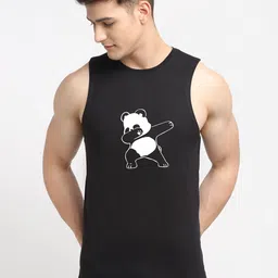 Friskers Men Black Printed Sleeveless Cotton Innerwear Vests-image-81