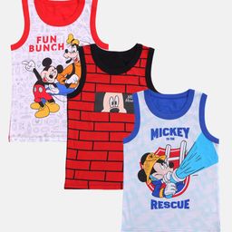 Bodycare Boys Pack Of 3 Assorted Cotton Mickey & Friends Innerwear Vests KIA9304-PK001-image-100