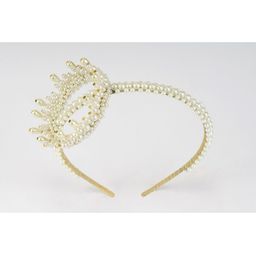 Choko Girls White Embellished Snow Queen's Pearl Crown Headband Tiara-10