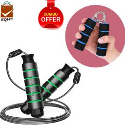 Skipping Rope & Grip for Men and Women Rope With Adjustable Height Speed Fitness Accessory Kit Kit-image-12