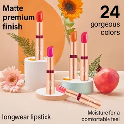 Seven Seas Set of 2 Matte With You Lipstick - Garnet Pink 611/57 & Amaranth 612/58 image 2