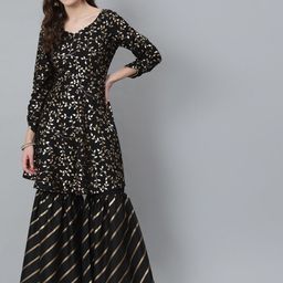 Anouk Floral Printed Empire Kurta with Sharara-image-35