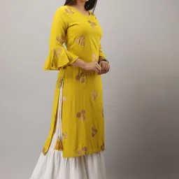 MAUKA Geometric Printed Kurta with Sharara image 3